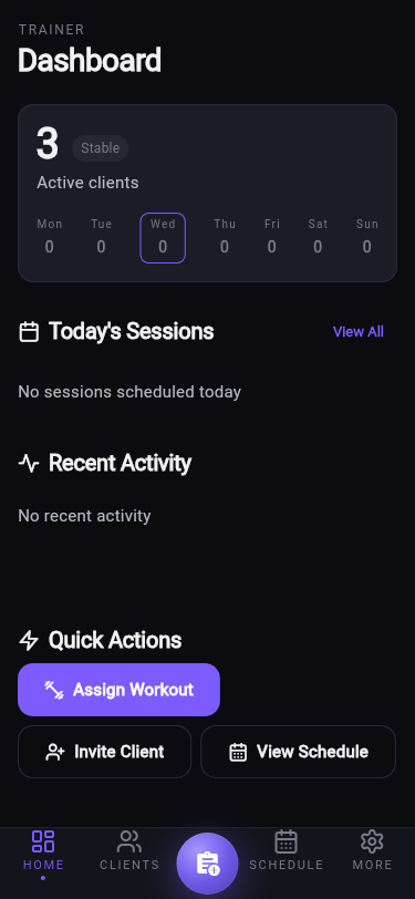 Trainer dashboard