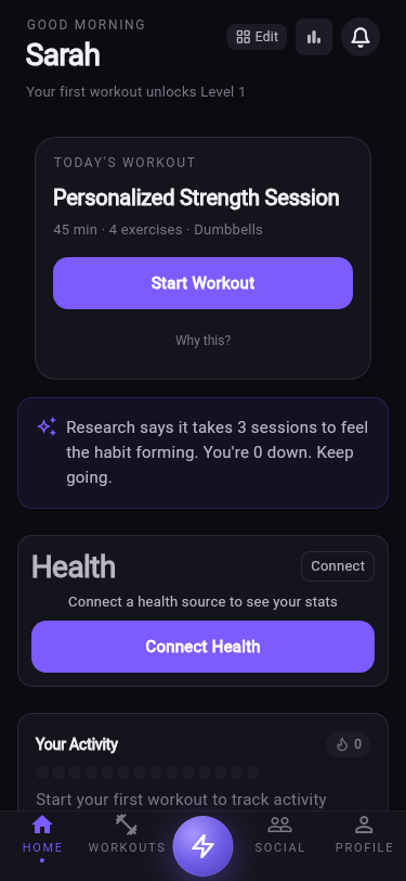 First workout